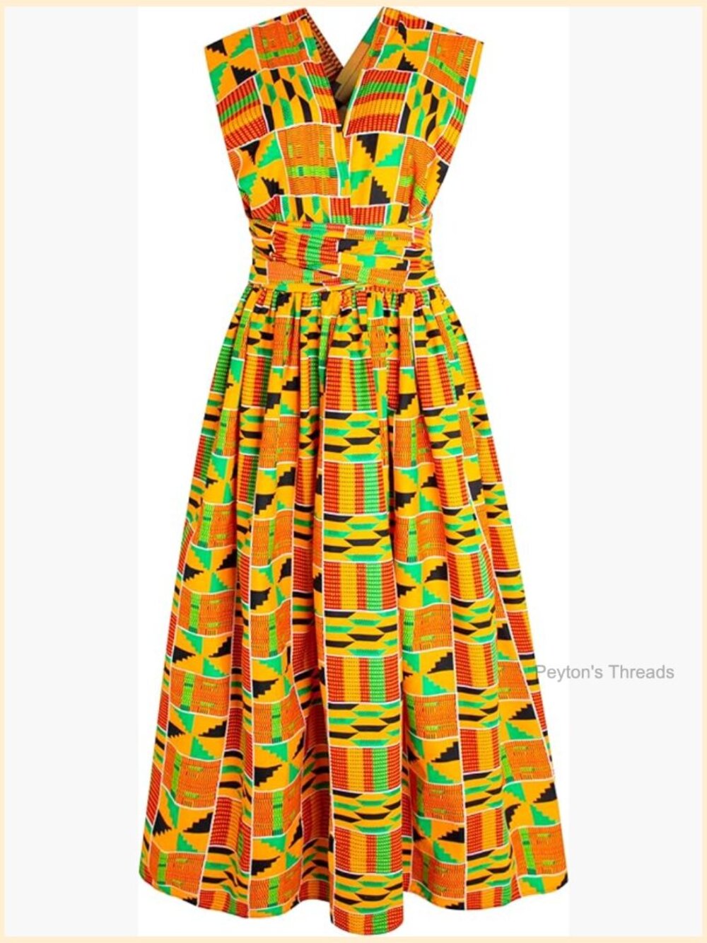 African Print Maxi Dress Dashiki Long Dresses V-Neck Sleeveless